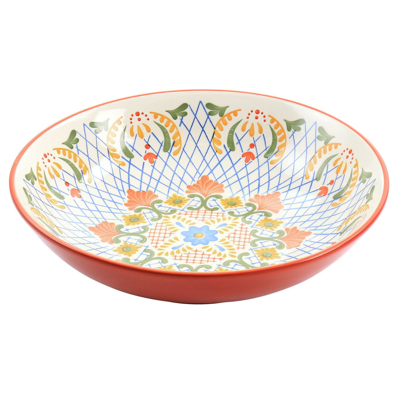 Laurie Gates California Designs Tierra 10.5 Inch Hand Painted Stoneware Pasta Bowl in Red-0