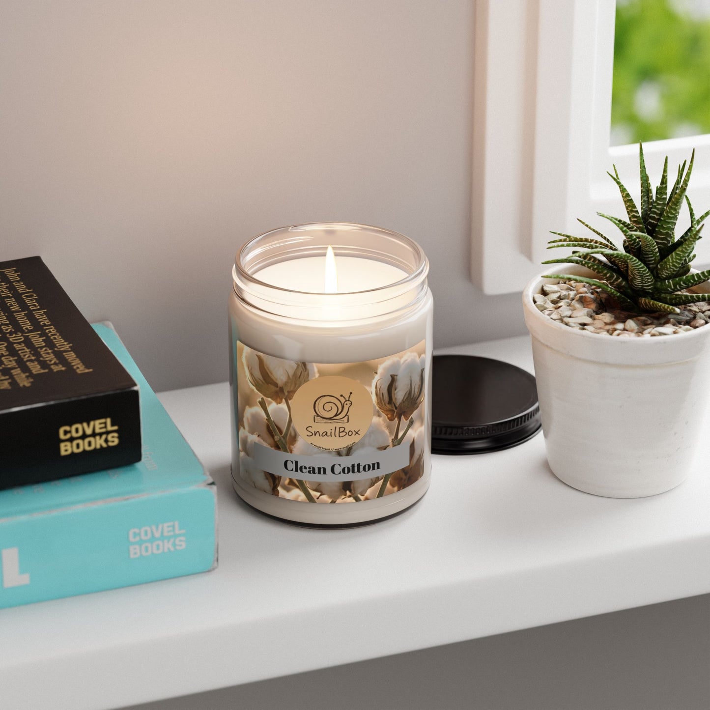 SnailBox Clean Cotton Soy Candle, 9oz