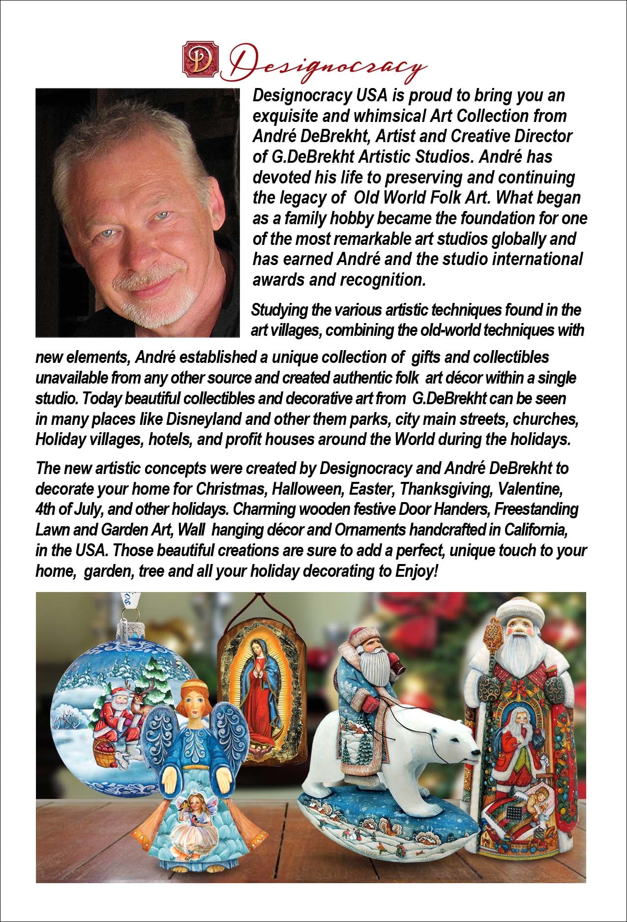 Friendship Sculpted Hand-Painted Christmas Ornament by G. DeBrekht - Christmas Decor - 6102424-3