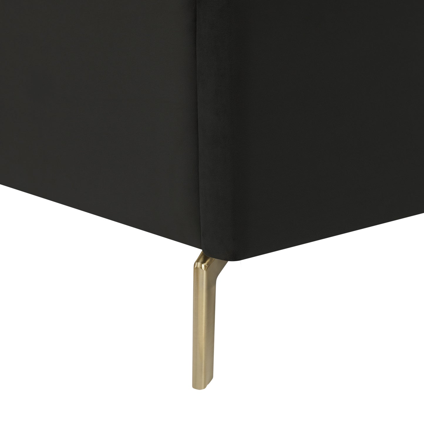 Black Velvet Upholstered Full Bed Frame-4