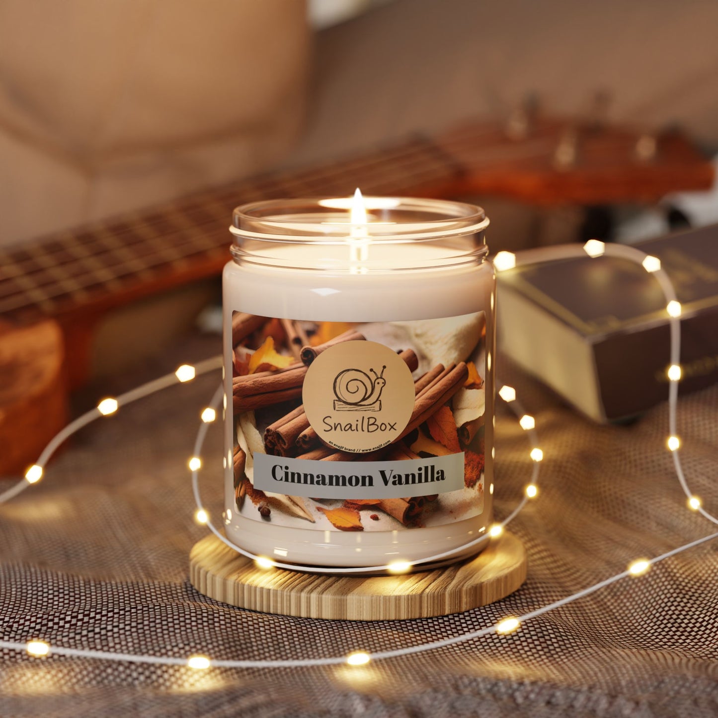 SnailBox Cinnamon Vanilla Soy Candle, 9oz
