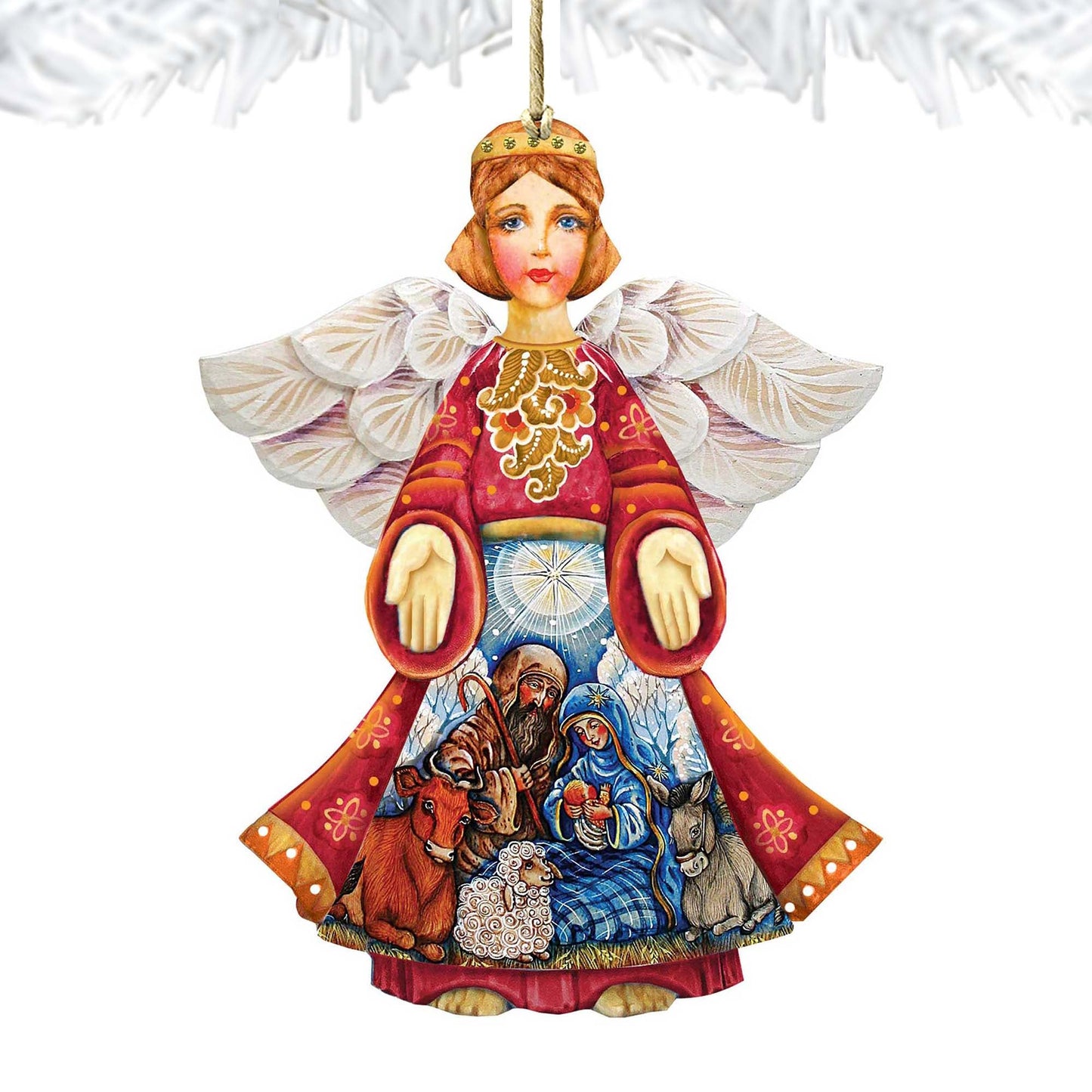 Nativity Christmas Angel Wooden Ornaments by G. DeBrekht - Nativity Holiday Decor - 8152722-4