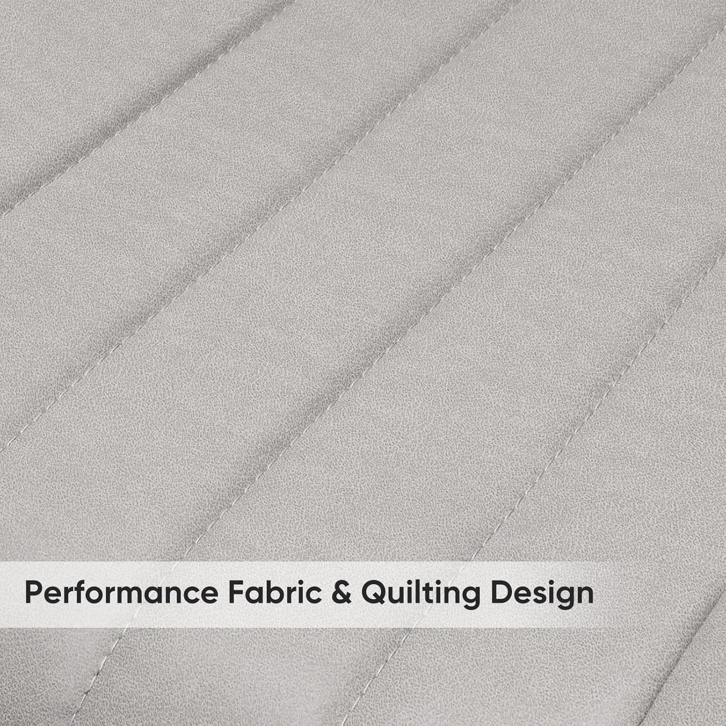 Modern Dining Chairs Set of 4, Comfy Dining Room Chairs with Thick Cushions, Upholstered Fabric Kitchen Side Chairs with Metal Legs, Grey-4