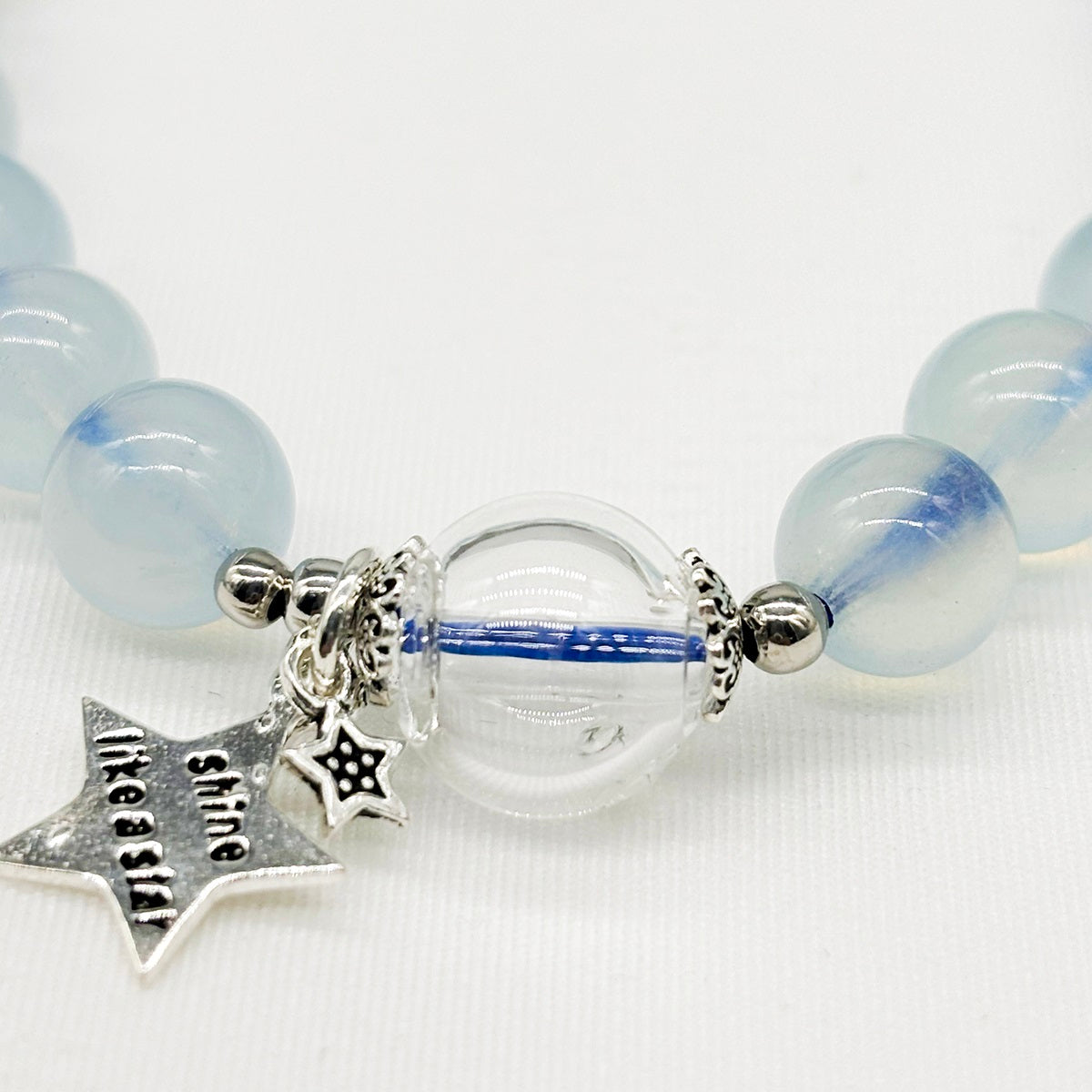 Sterling Silver Crystal Aroma Bracelet - Aquamarine | Energy & Healing | Diffuser Jewellery-4
