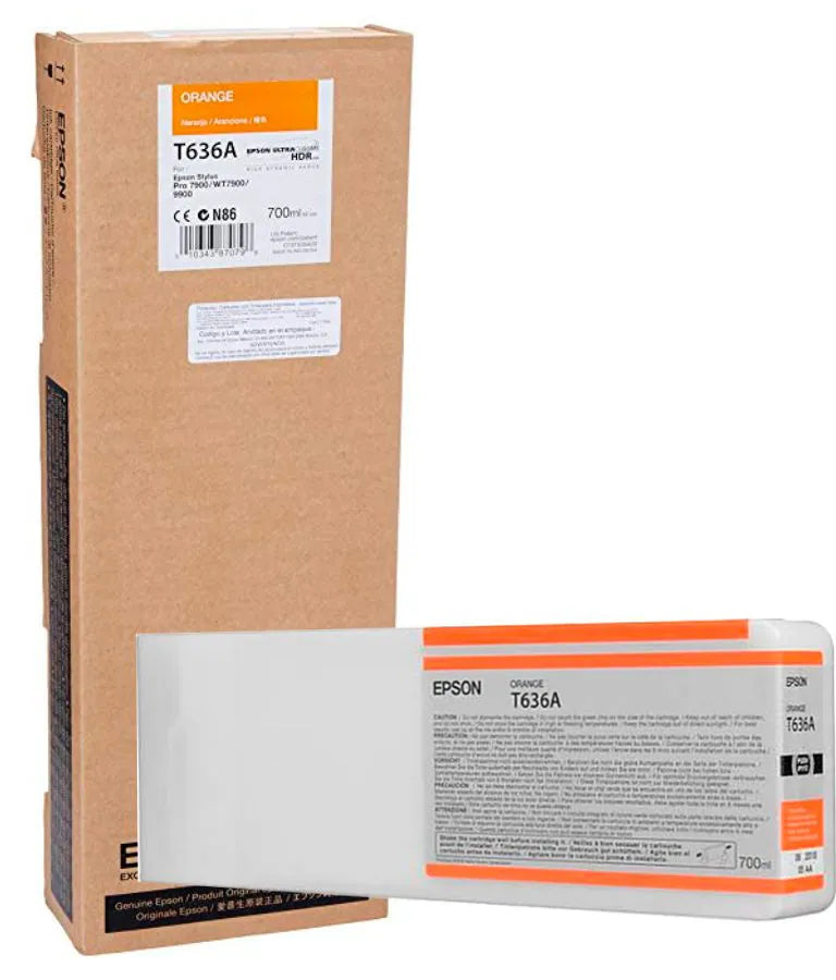 Original Epson T636 Standard-Yield Orange Ink Cartridge, T636A00-0