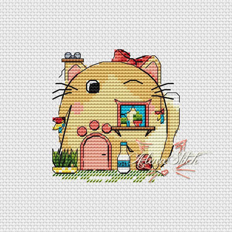 Cat-house - PDF Cross Stitch Pattern-0