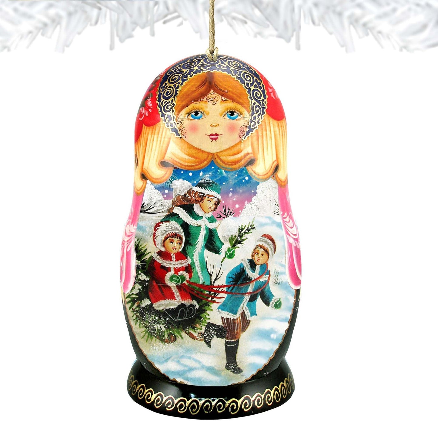Children Play Matreshka Wooden Ornaments by G. DeBrekht - Christmas Decor - 8110762-4