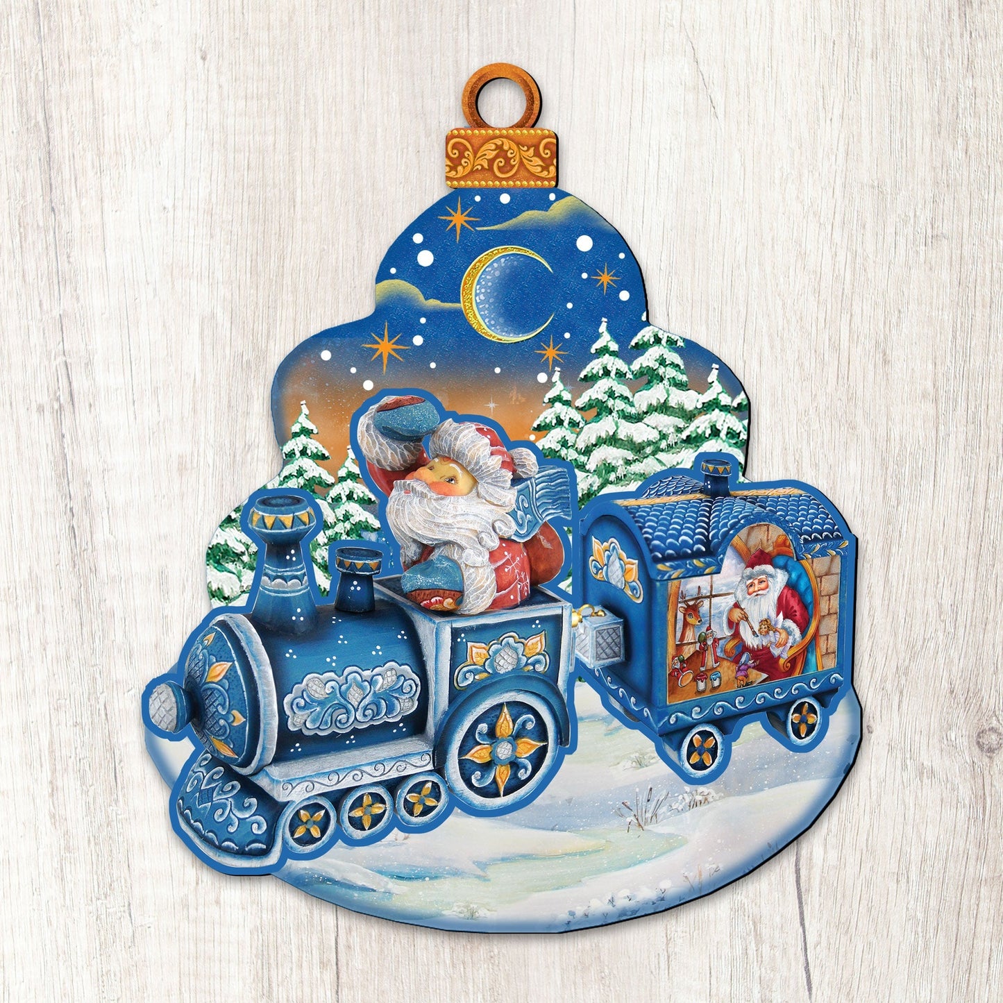 Christmas Train Christmas Door Decor by G. DeBrekht - Christmas Santa Snowman Decor - 8112180H-4