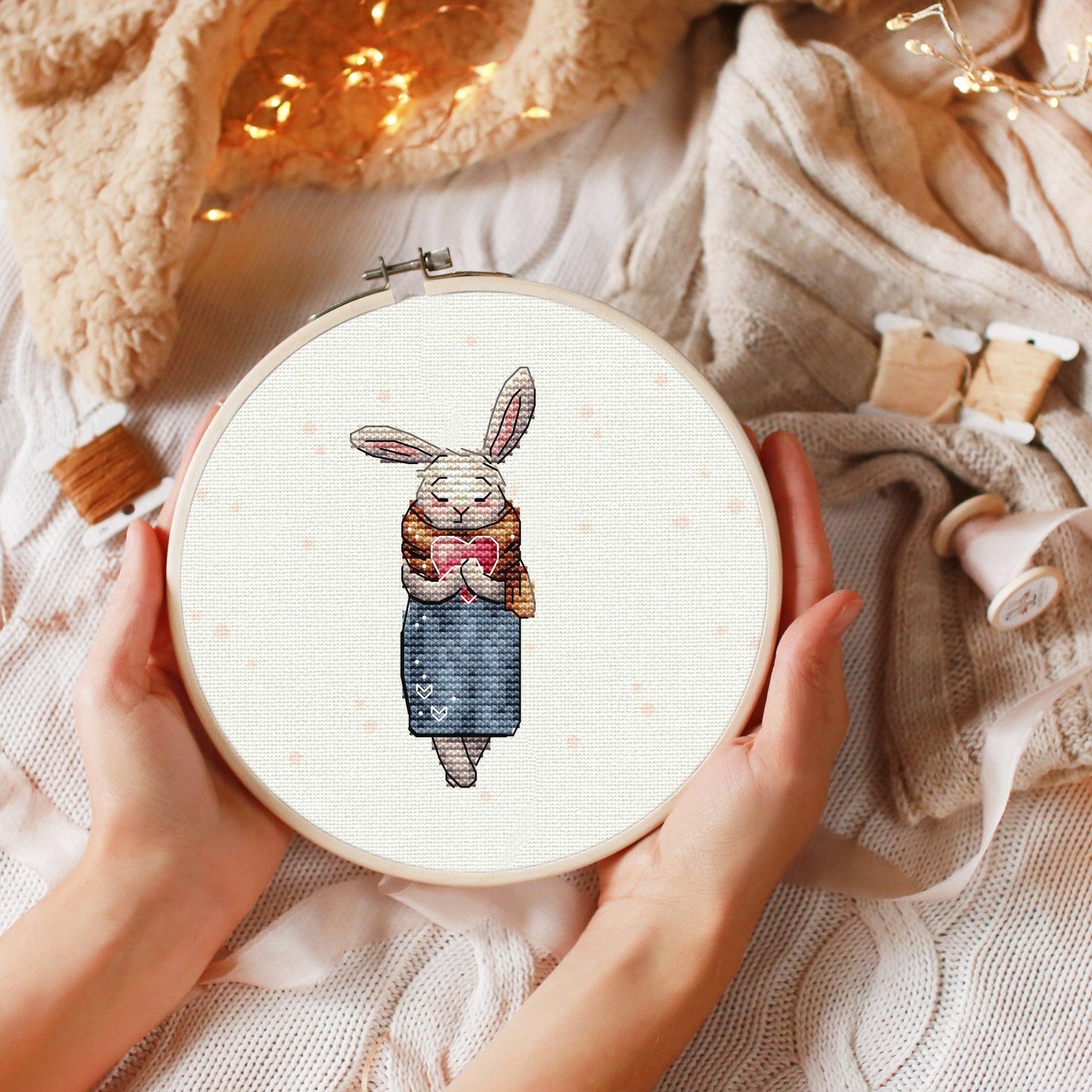 Spring Rabbit - PDF Cross Stitch Pattern-1