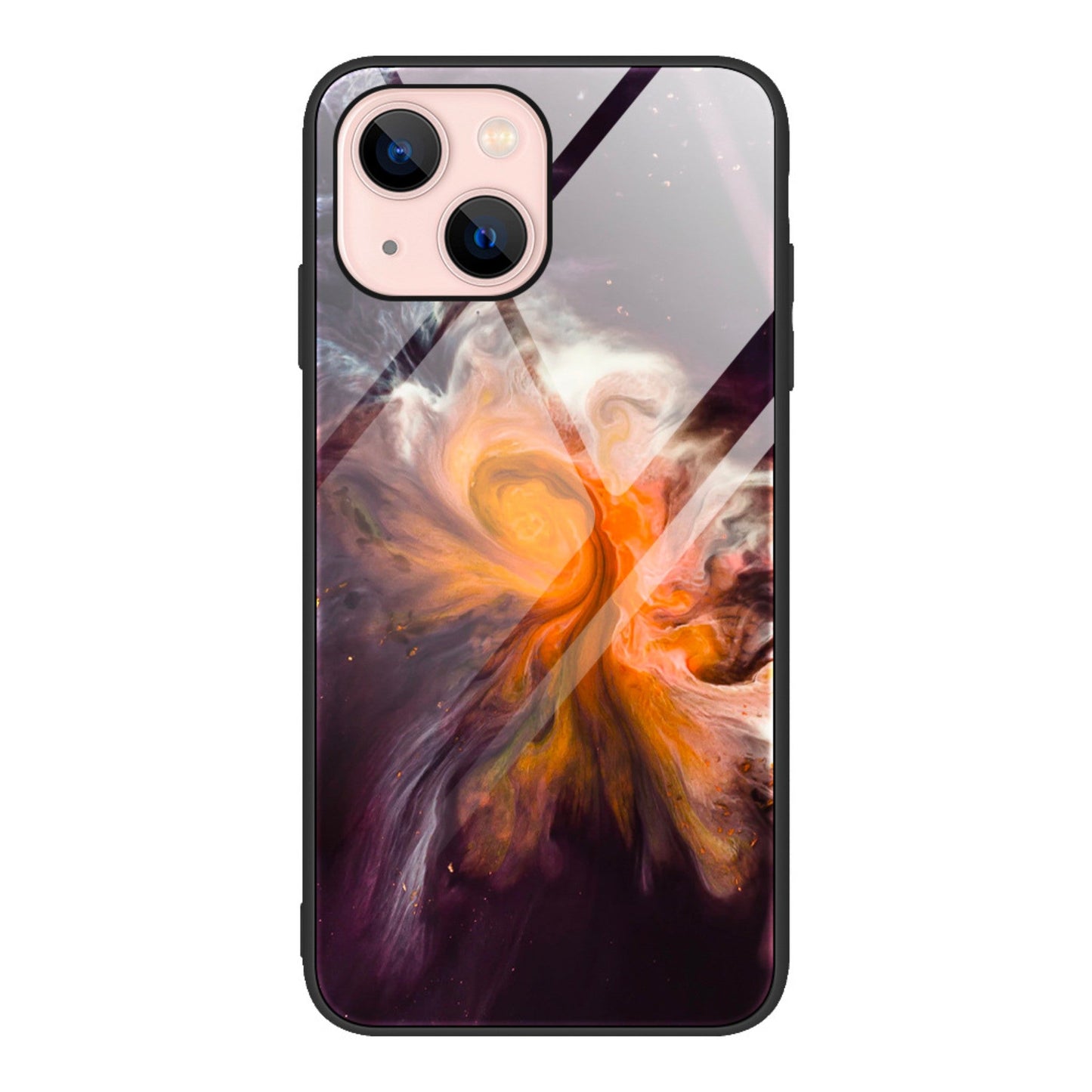 tpu tempered glass phone case for iPhone13 marble glass case-0