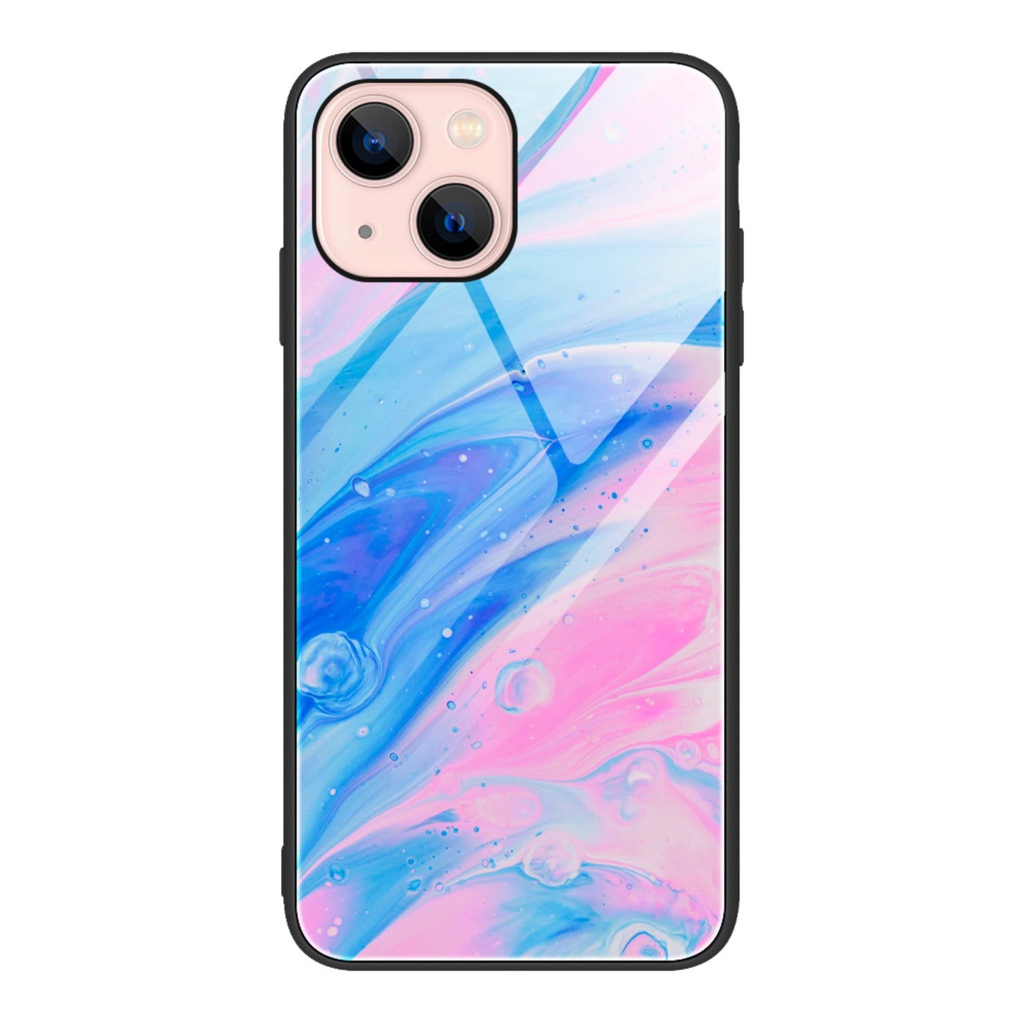 tpu tempered glass phone case for iPhone13 marble glass case-4