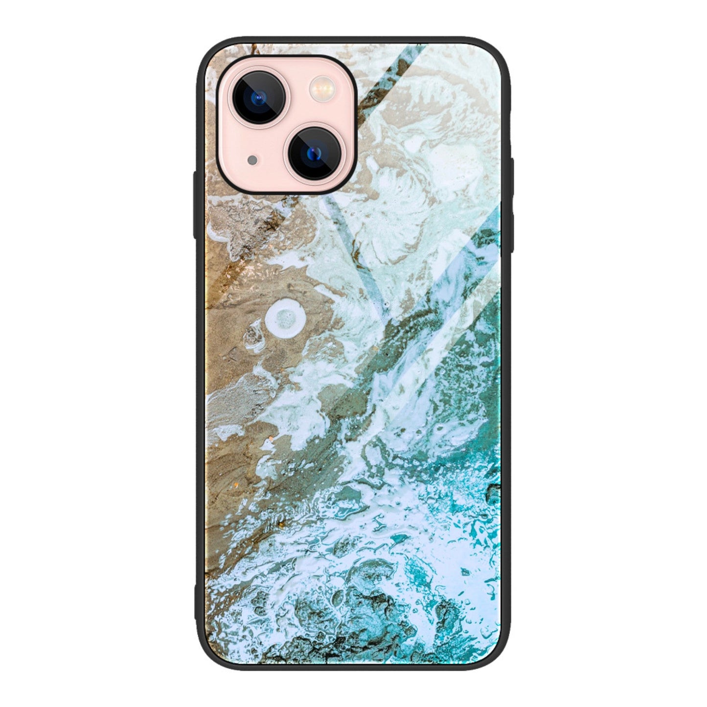 tpu tempered glass phone case for iPhone13 marble glass case-5