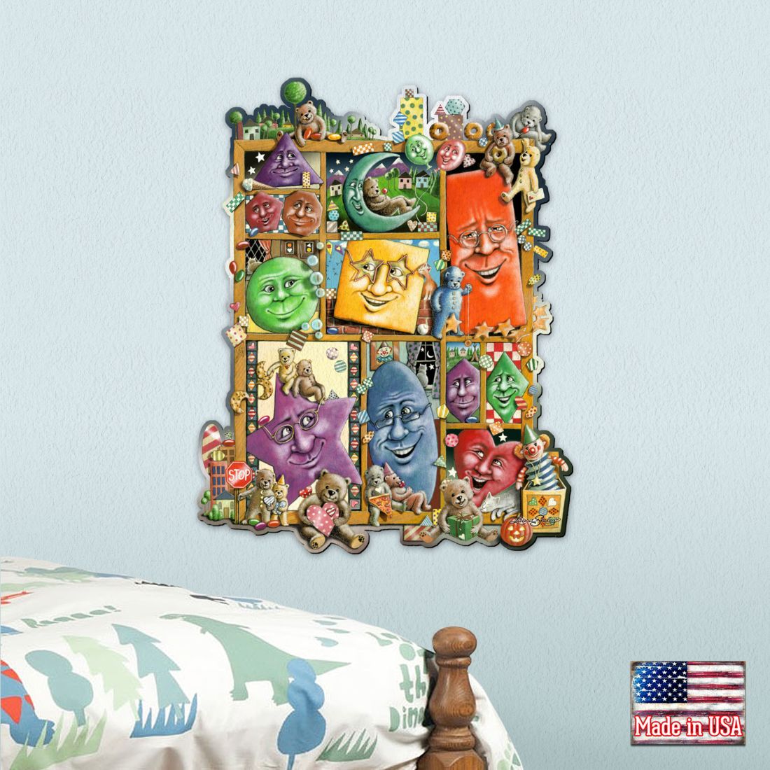 Shapes Whimsical Wall Art by Laura Seeley - Love Family Kids Decor - 8513013-LS-1