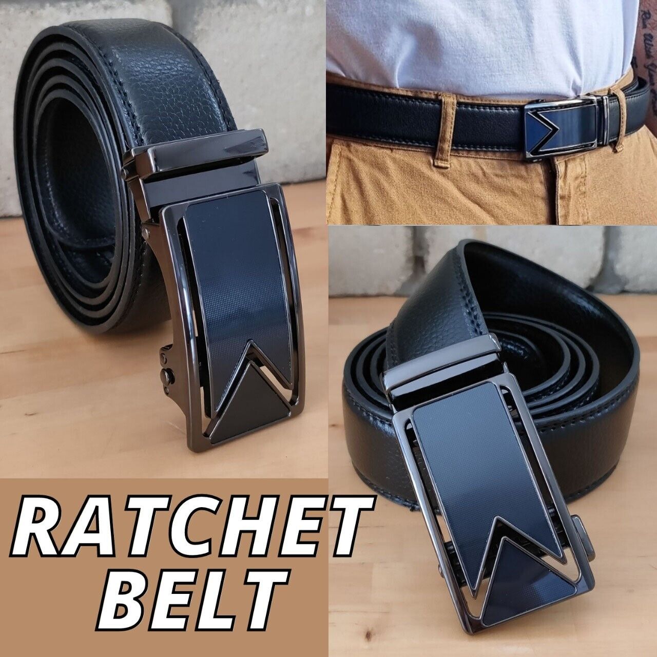 Slide Buckle Ratchet Belts For Men