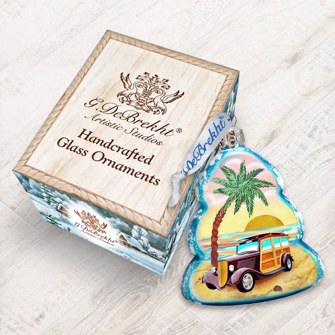 Car Woody Mercury Glass Ornament by G. DeBrekht - Coastal Holiday Decor - 776278-2