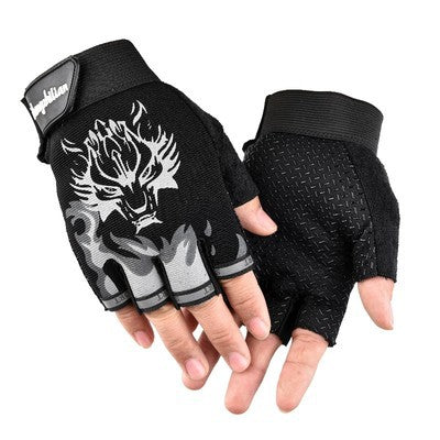 Wolf Head Half Finger Fingerless Gloves