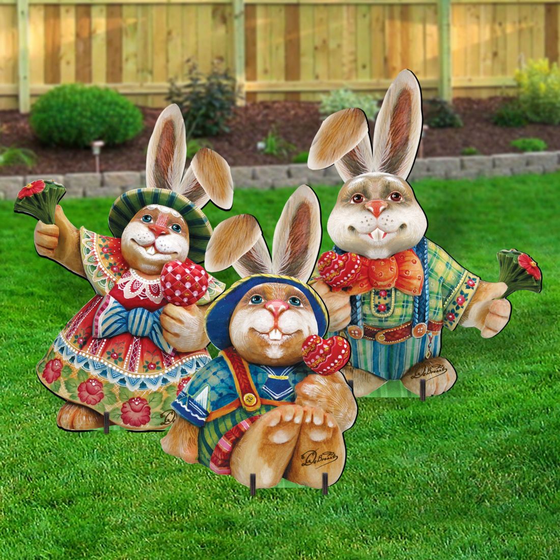 Easter Bunny Family Outdoor Decor by G. DeBrekht - Easter Spring Decor - 8154420F-S3-2