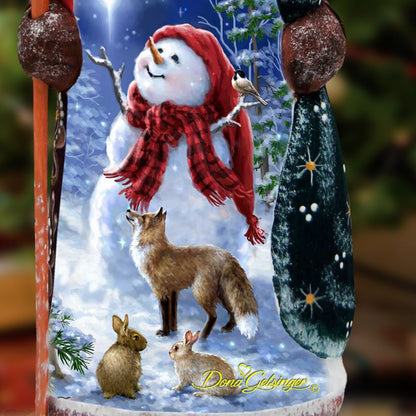 Heaven Nature Hand-Painted WOODCARVED Figurine by D. Gelsinger - Christmas Santa Snowman Decor - 242108-1801-1