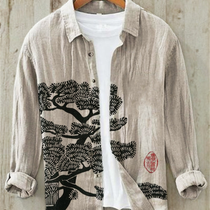 Digital Printing Street Men's Long-sleeved Shirt