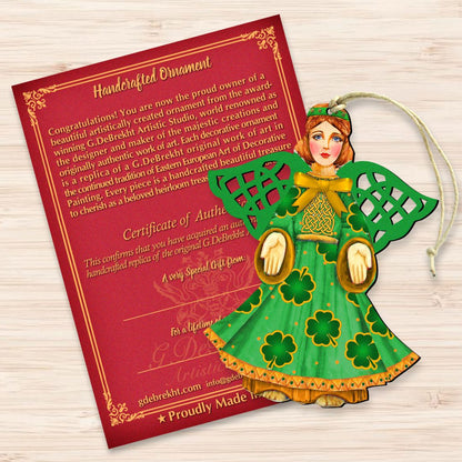 Irish Angel Wooden Ornaments by G. DeBrekht - Nativity Holiday Decor - 8199755-1