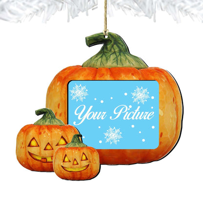 Halloween Pumpkin Picture Frame Ornaments - Ornament for Photo - Thanksgiving Halloween Decor - 8158414-2PF-3