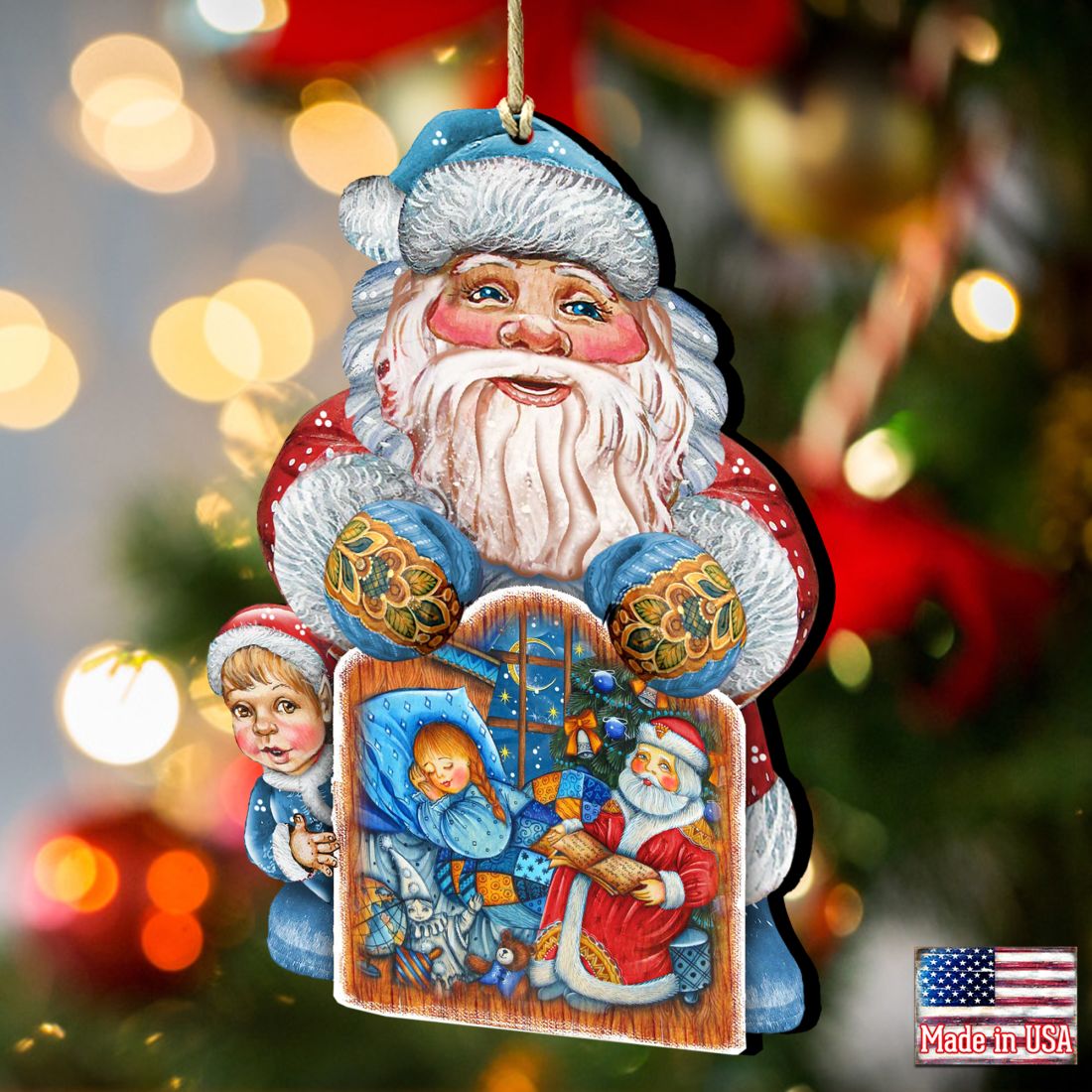 Christmas Night Christmas Wooden Ornaments by G. DeBrekht - Christmas Santa Snowman Decor - 8119173-2