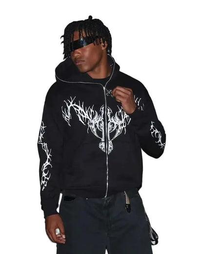 Gothic Clothing Trend Zipper Hoodies