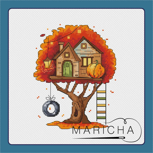 Treehouse. Autumn - PDF Cross Stitch Pattern-0