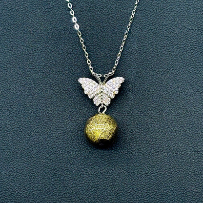 Sterling Silver Diamond Butterfly Aroma Necklace - Starry Night | Energy & Healing | Diffuse on the go-2