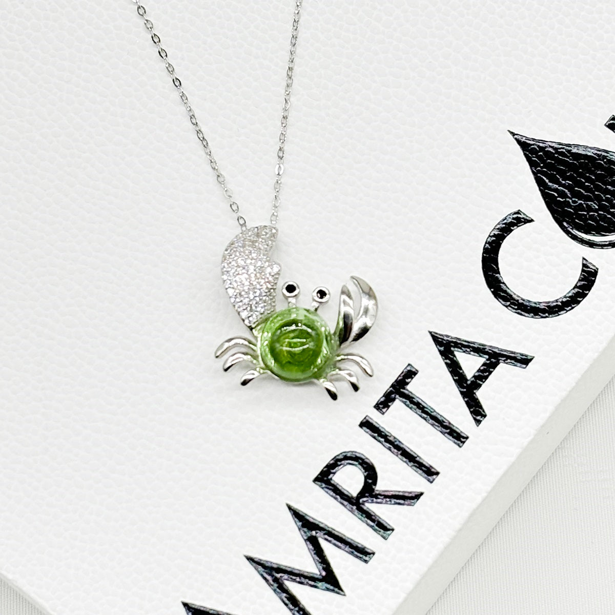 Sterling Silver King Crab Aroma Necklace - Lime | Energy & Healing | Diffuse on the go-2
