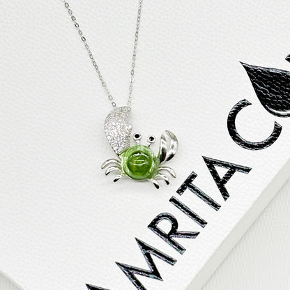 Sterling Silver King Crab Aroma Necklace - Lime | Energy & Healing | Diffuse on the go-2