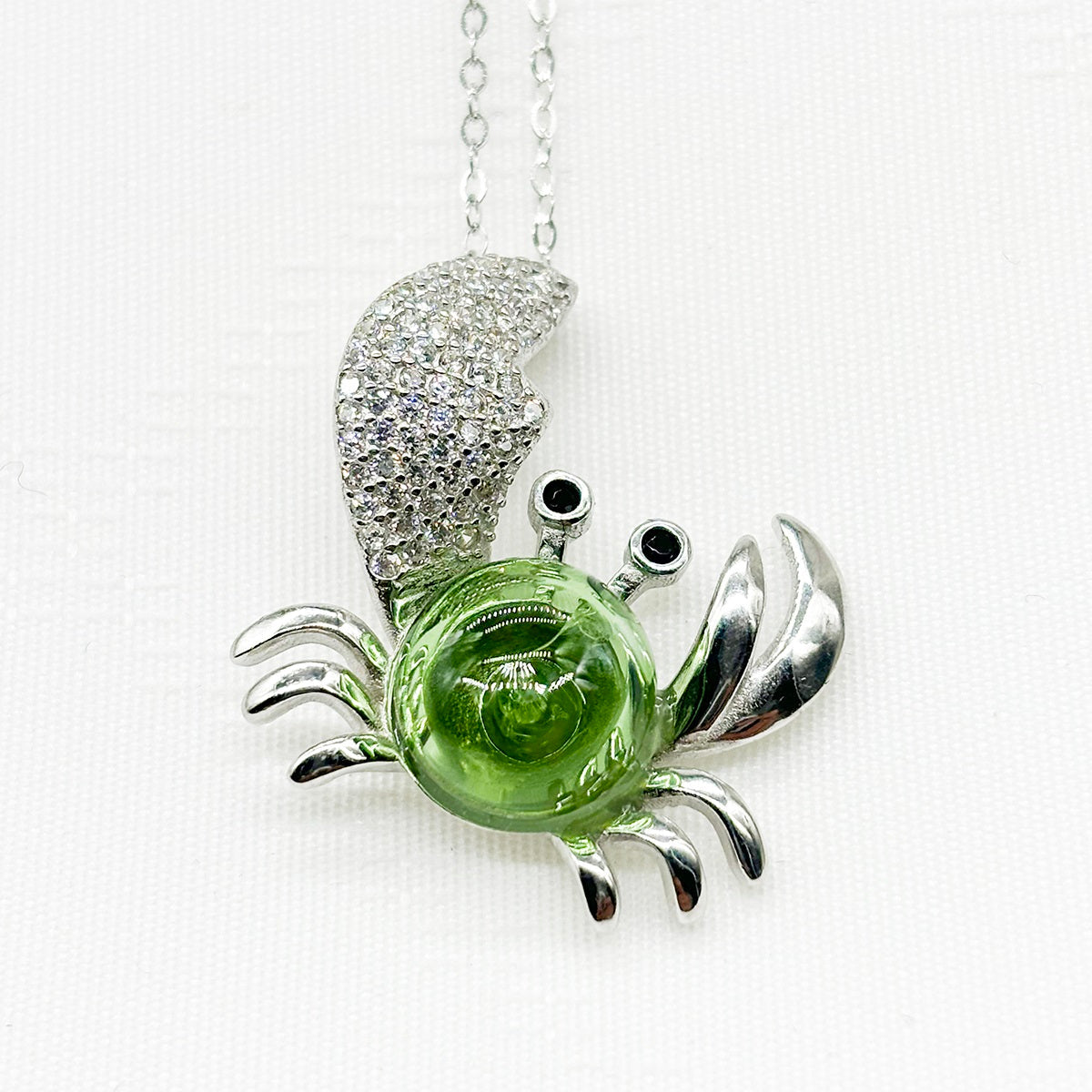 Sterling Silver King Crab Aroma Necklace - Lime | Energy & Healing | Diffuse on the go-0