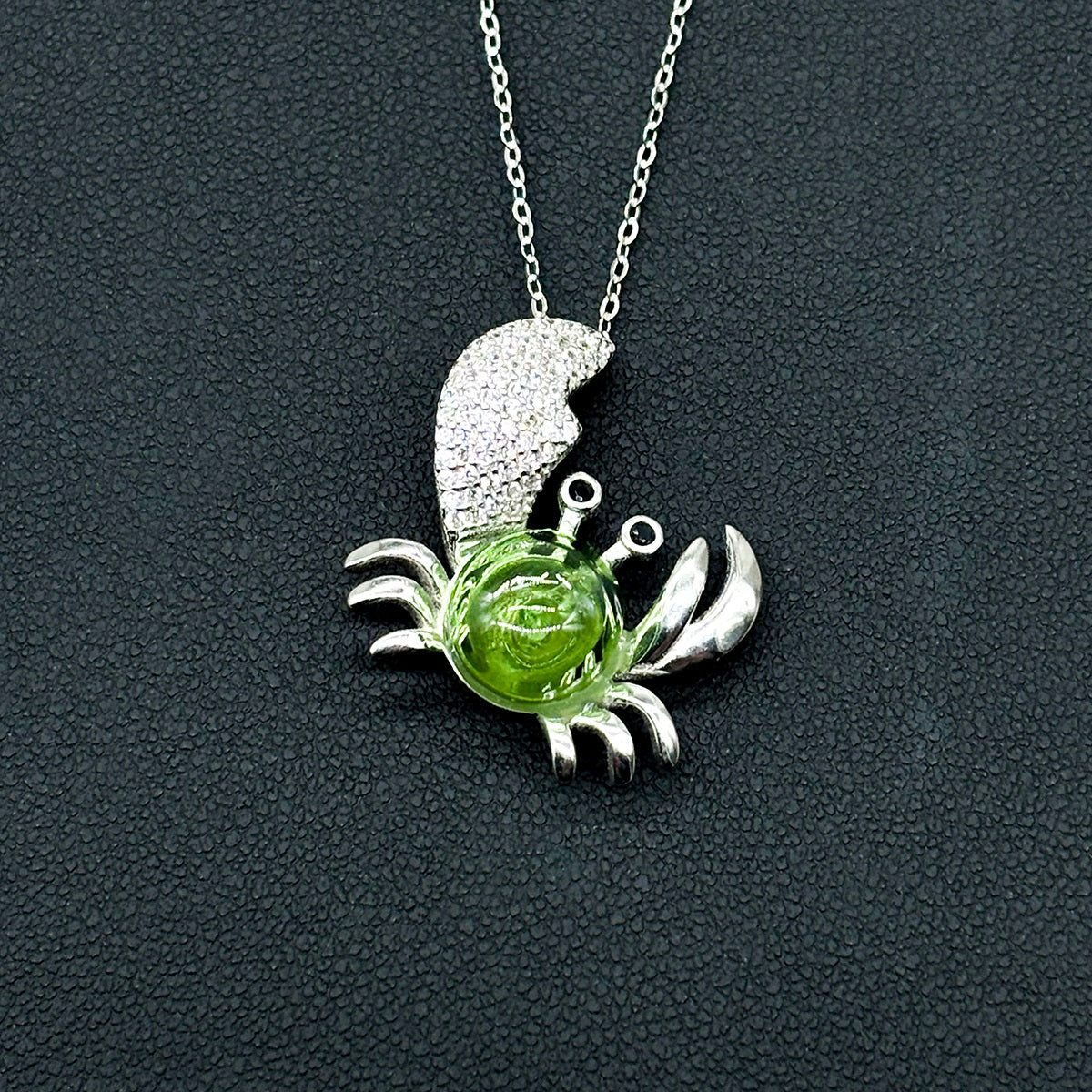 Sterling Silver King Crab Aroma Necklace - Lime | Energy & Healing | Diffuse on the go-3