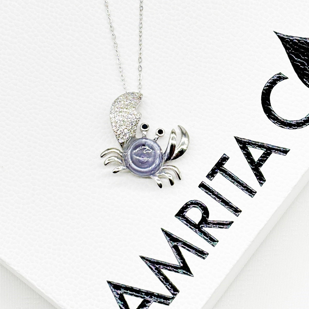 Sterling Silver King Crab Aroma Necklace - Lavender | Energy & Healing | Diffuse on the go-2