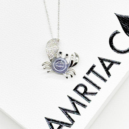 Sterling Silver King Crab Aroma Necklace - Lavender | Energy & Healing | Diffuse on the go-2