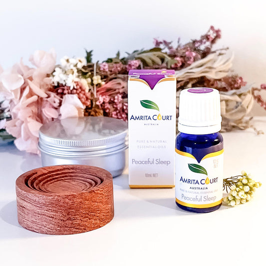 Peaceful Sleep+Wood Diffuser | Improve Sleep | Calming & Sedating | Essential Oil Combo-0