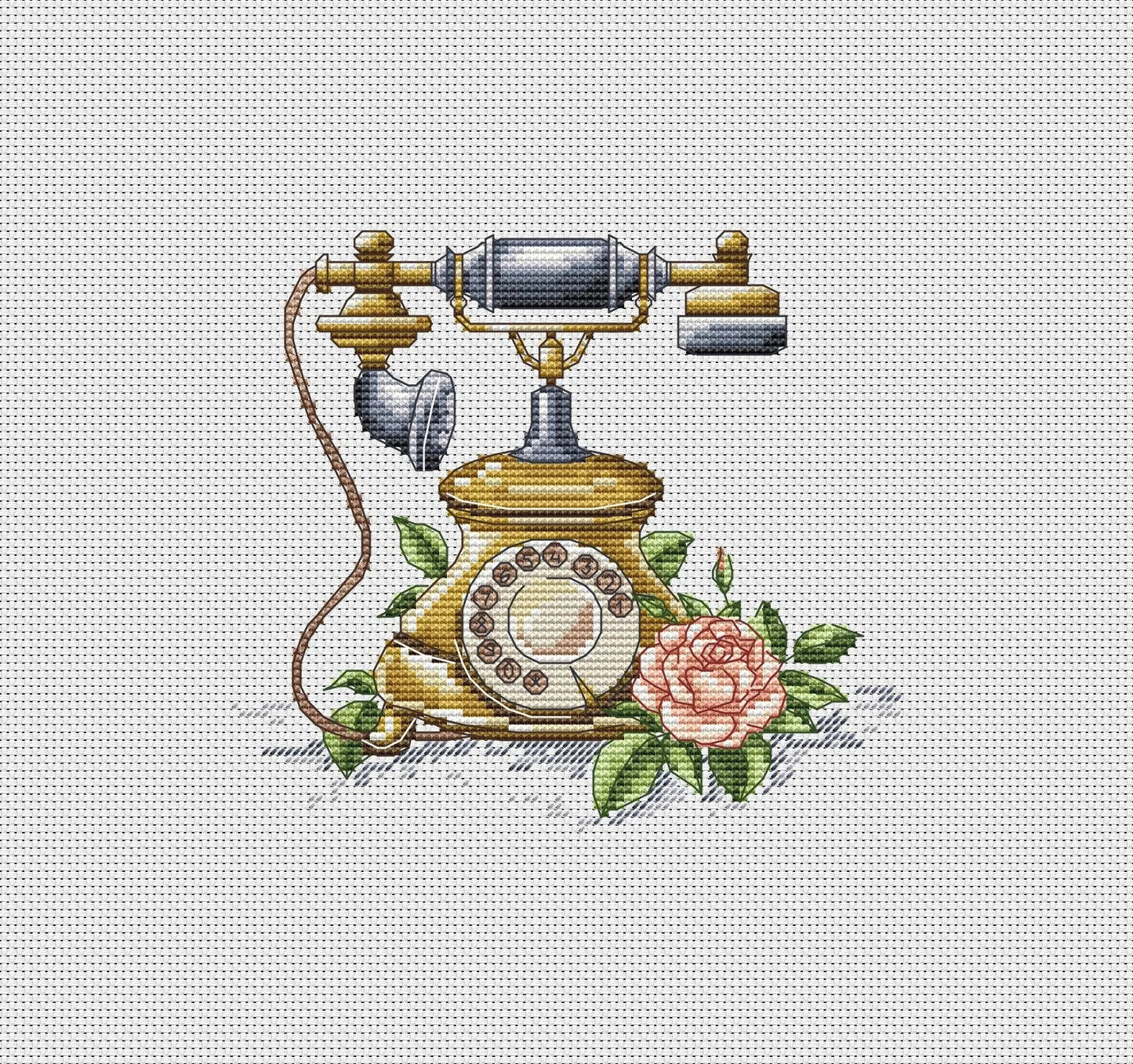 Vintage Phone - PDF Cross Stitch Pattern-1