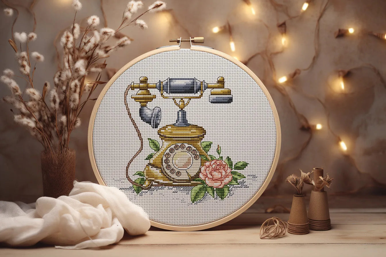 Vintage Phone - PDF Cross Stitch Pattern-3