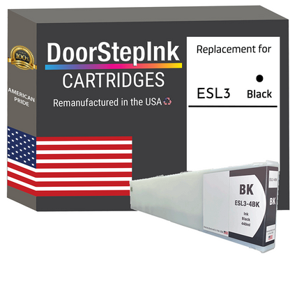 DoorStepInk Brand for Roland ESL3-4BK 440mL Black Remanufactured in the USA Ink Cartridge-0