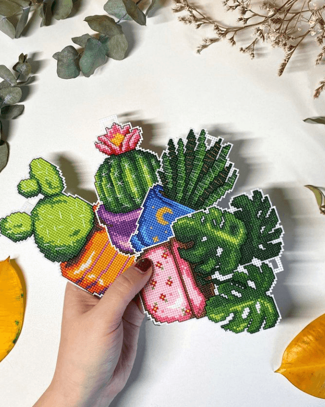 "Cactus" 108CS Counted Cross-Stitch Kit-1
