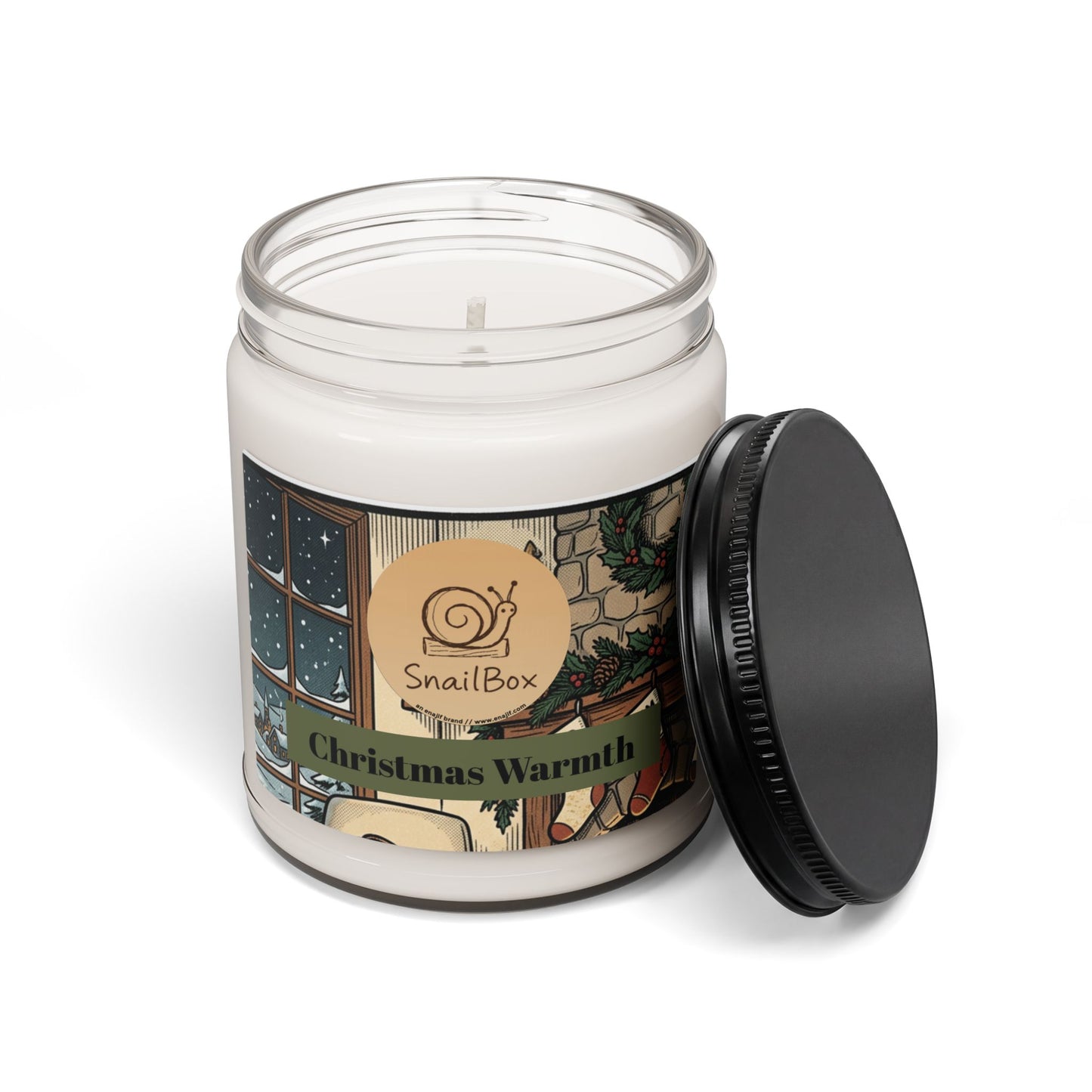 SnailBox Christmas Warmth Soy Candle, 9oz