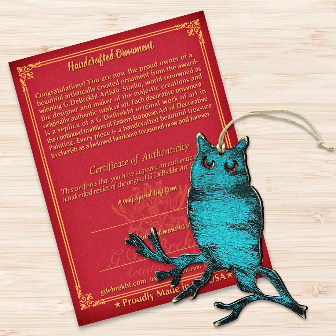 Rustic Owl Wooden Ornaments by Nature Wonders - Wildlife Holiday Decor - 8198218-3