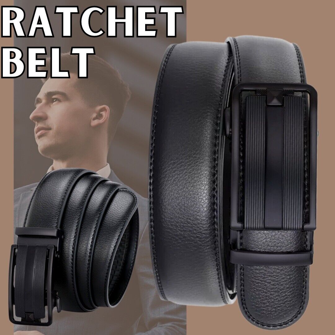 Men's Ratchet Belt Leather Mens Belt With Slide Buckle Ratchet Belts