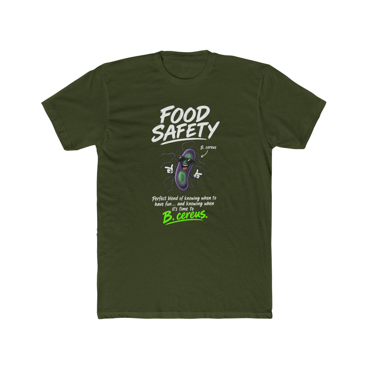 Food Safety T-Shirt — 'Food Safety' Funny B-cereus Mascot Tee for Food Workers