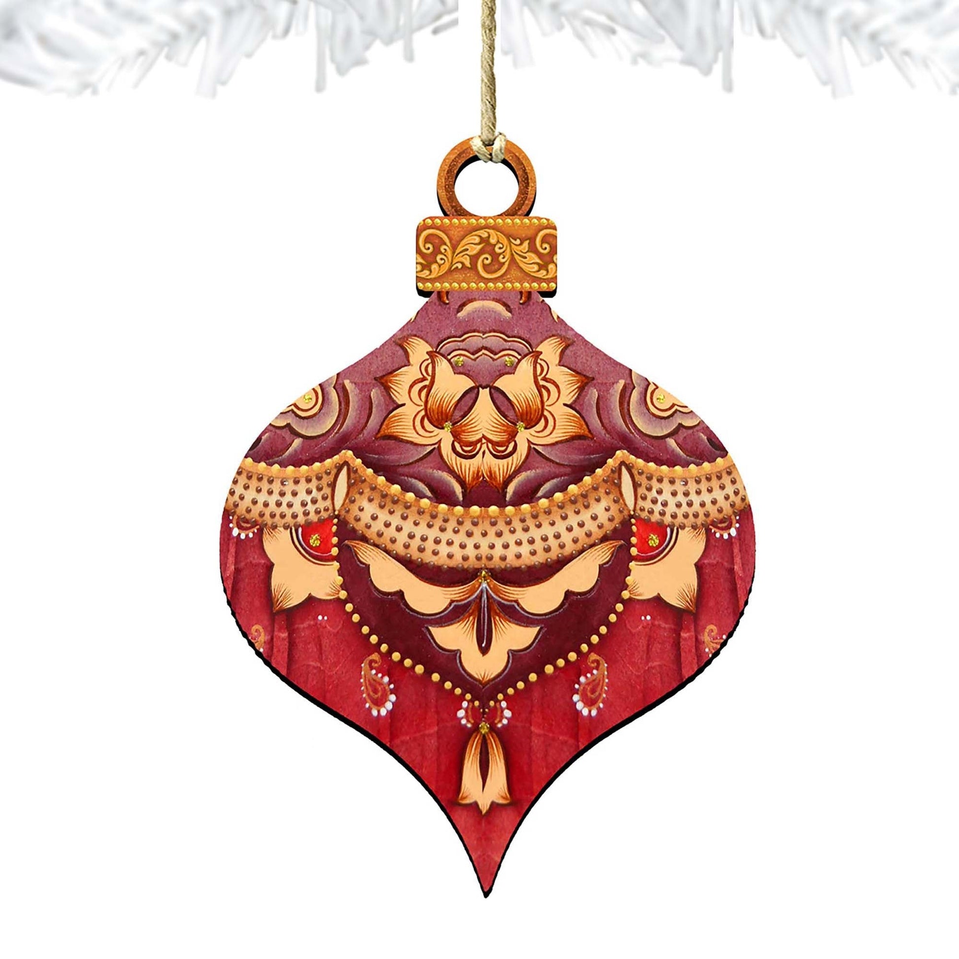 Red Round Ball Wooden Ornaments by G. DeBrekht - Christmas Decor - 8193148-4