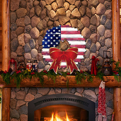 USA American Flag Wreath Holiday Door Decor by G. DeBrekht - American Christmas Decor - 8185302H-USA-2