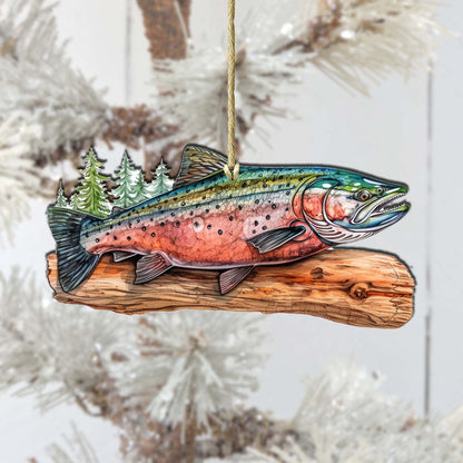Splendid Sockeye Wooden Ornaments by G.Debrekht - Wildlife Holiday Decor - 8710109-2-2