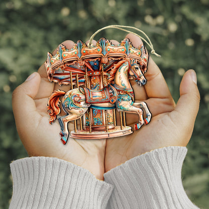 Carousel Horse Wooden Ornaments by G. Debrekht Christmas Decor - 8611027-2