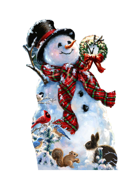 An Old-fashioned Christmas  Outdoor Scene by D. Gelsinger - Christmas Santa Snowman Decor - 8461018F-1563-0