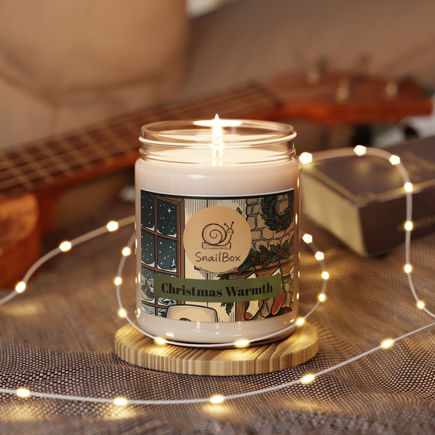 SnailBox Christmas Warmth Soy Candle, 9oz